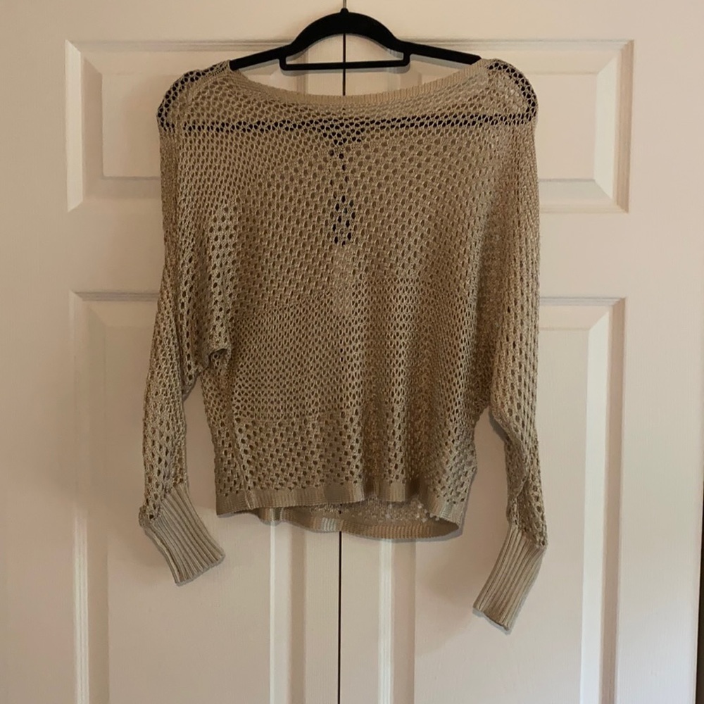 NWT Express open knit boat neck sweater XS
